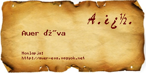 Auer Éva névjegykártya